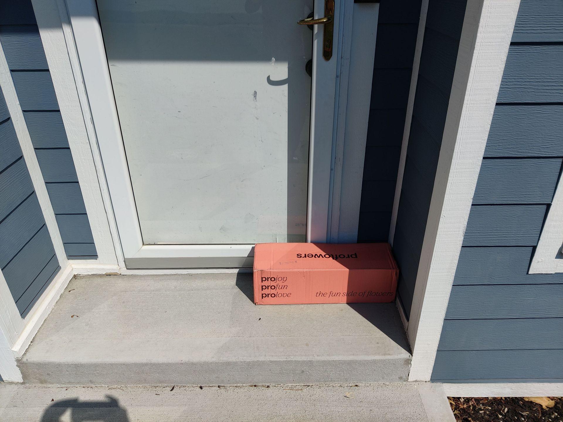 The box was delivered by UPS and left at the front door