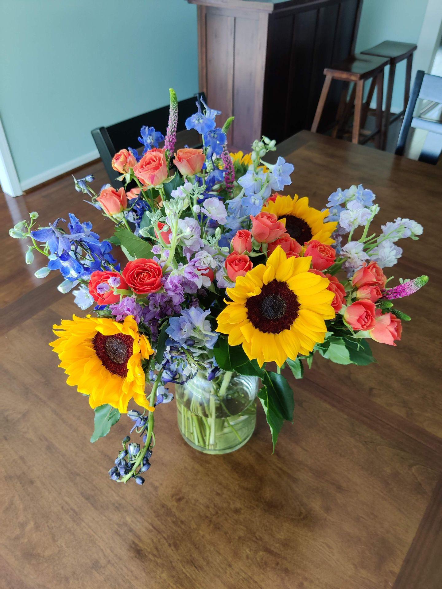 The sunflowers had fully opened by the next day