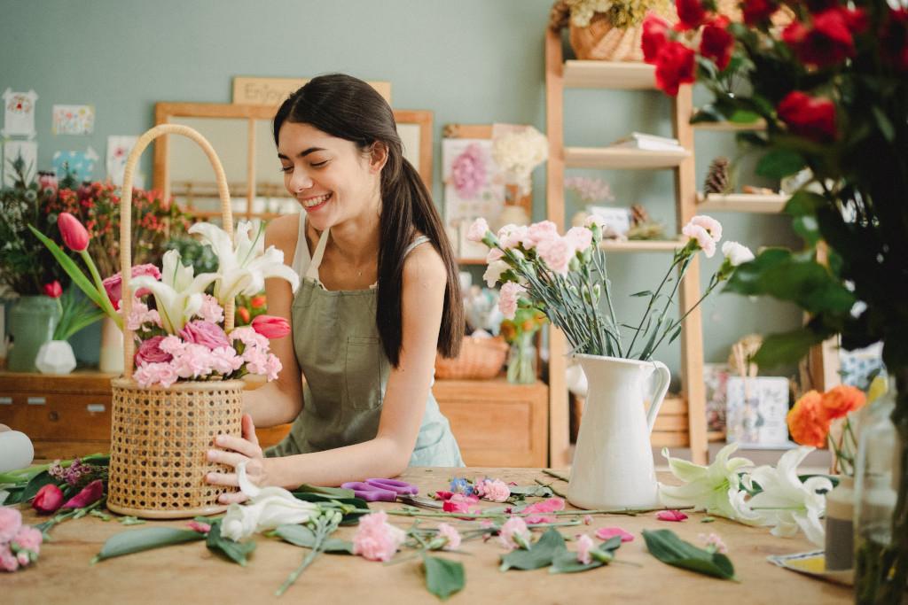 Hand-delivered flowers will be created and delivered by a local florist